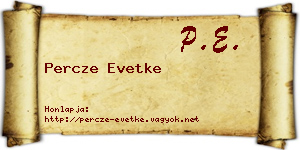 Percze Evetke névjegykártya